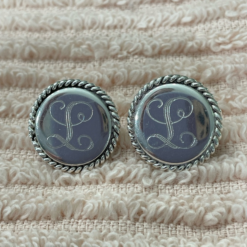 Silver 925 Monogram Earrings